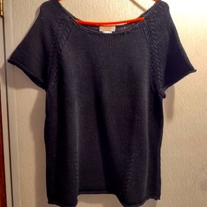 Talbot's XL Black Short Sleeve Knit Sweater